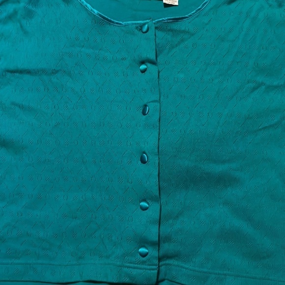 Vintage gold tag Victoria’s Secret button front long sleeve green sweater - Picture 3 of 6